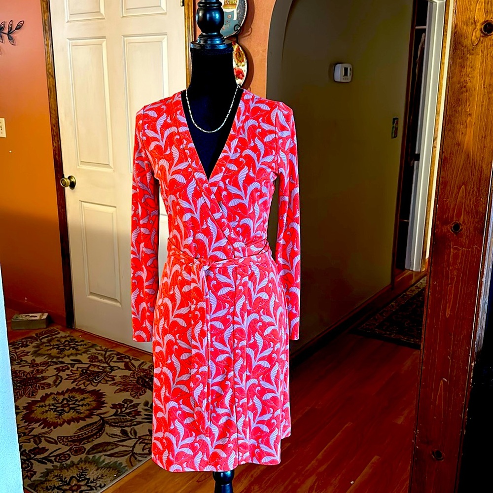 Anne Taylor long sleeve wrap dress size 6P